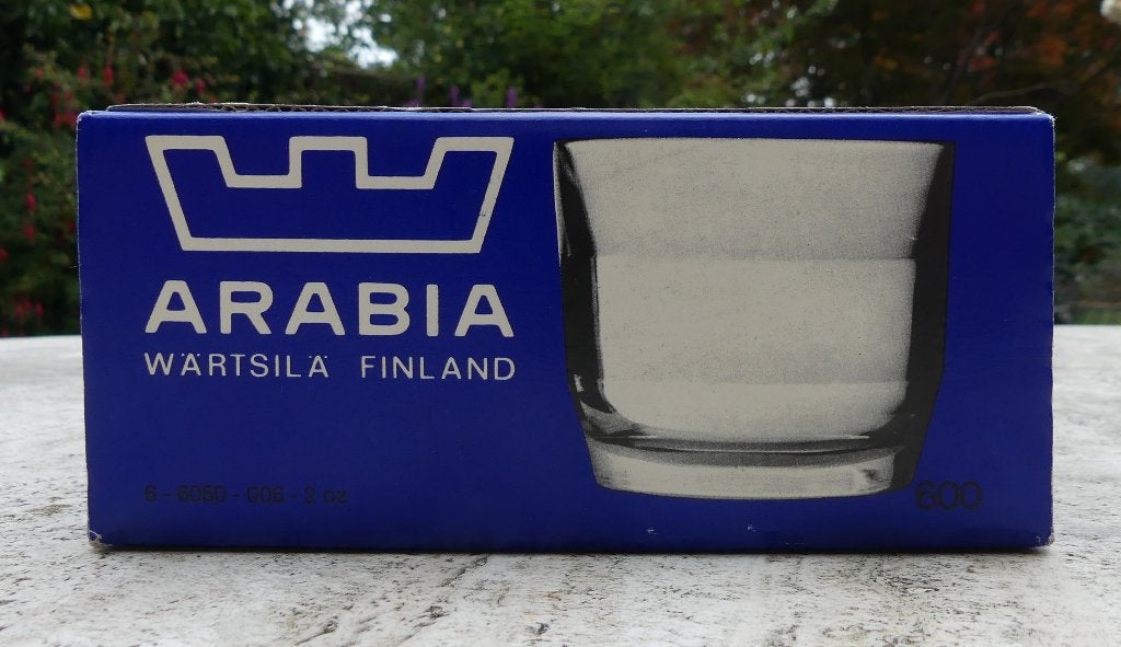 Set 6 Nieuwe Arabia Wartsila Prisma Glas / Glazen in de doos, Huis en Inrichting, Keuken | Servies, Glas of Glazen, Arabia, Nieuw