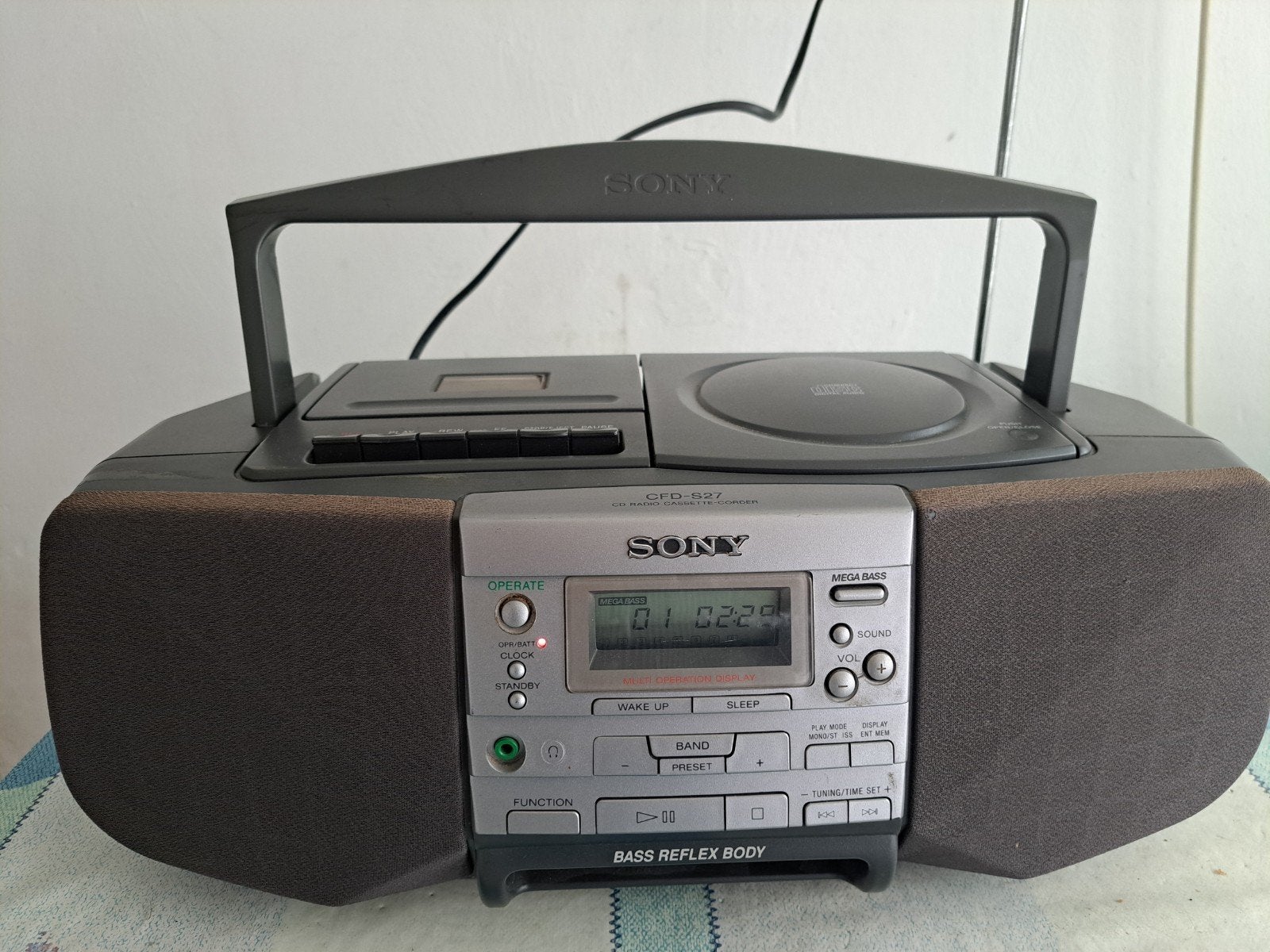 SONY CFD-S27 CD,RADIO CASSETTE-CORDER!, Ophalen of Verzenden, Zo goed als nieuw