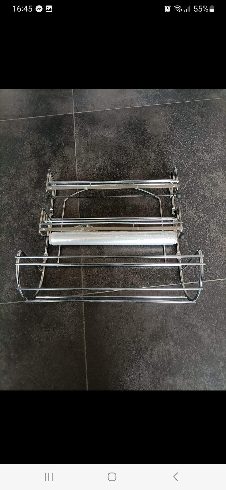 Foliedispenser voor keukenfolie en vershoudfolie, Overige typen, Zilver, Ophalen of Verzenden, Zo goed als nieuw