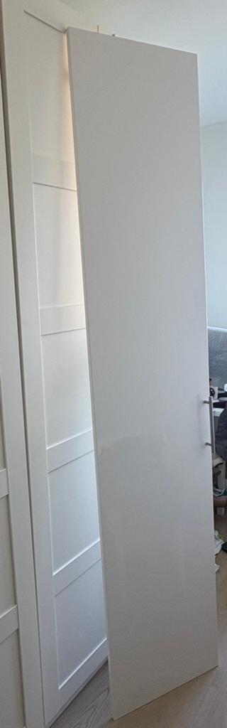 2 Ikea pax kastdeuren hoogglans wit ‘fardal’, Ophalen, 200 cm of meer, 50 tot 100 cm, Zo goed als nieuw