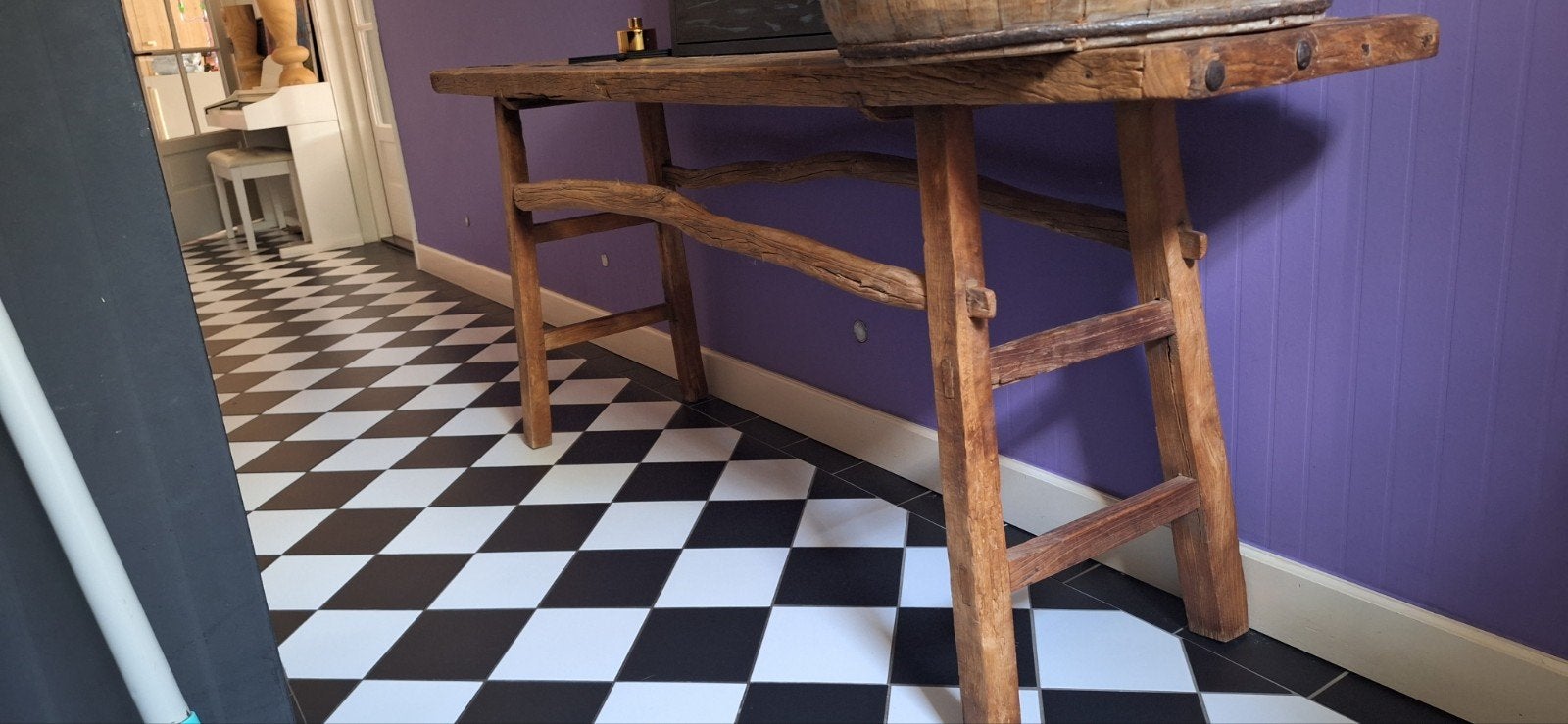 Hele mooie sidetable! Stijlvol. Mooi verweerd., Ophalen, 100 tot 150 cm, Zo goed als nieuw, 25 tot 50 cm