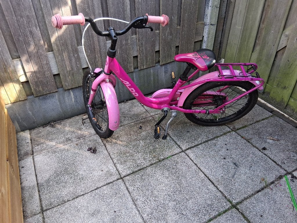 Kinderfiets 17 inch Roze, Ophalen, Terugtraprem, Aldo, 16 tot 20 inch