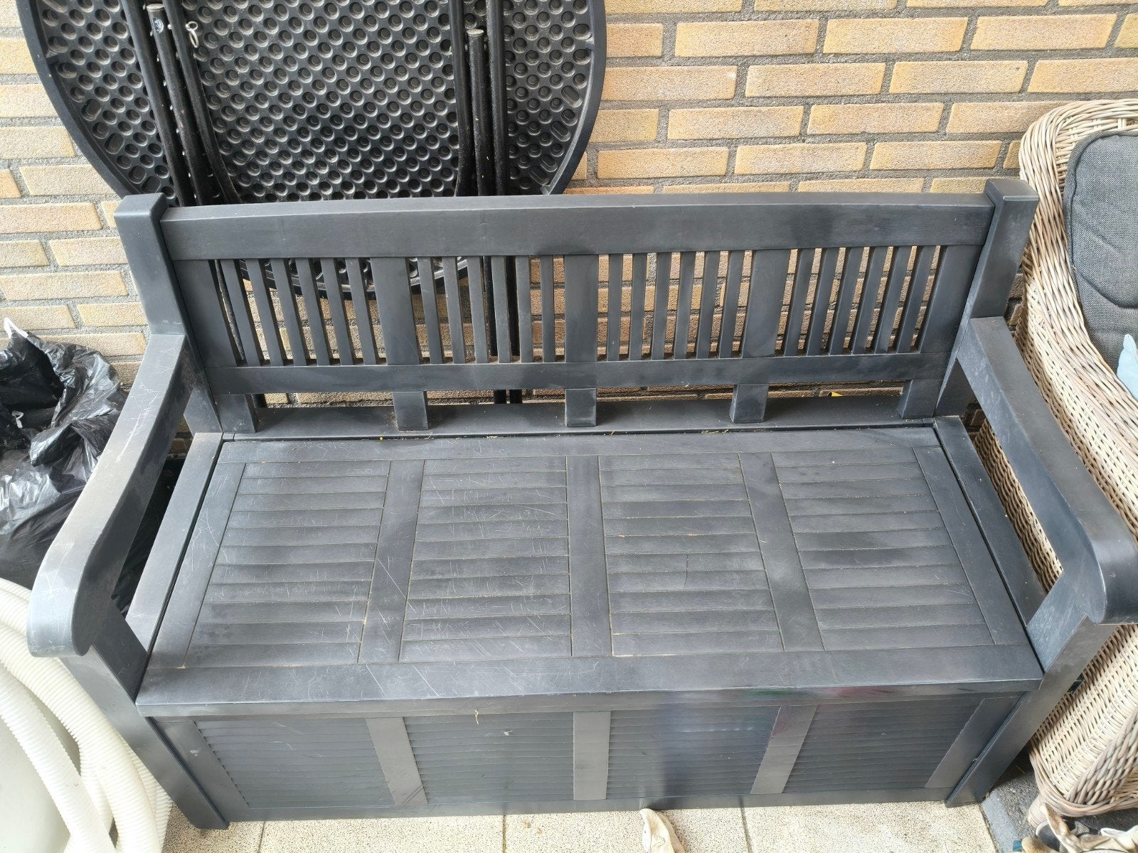 Tuinbank met opbergruimte - Gebruikt, Tuin en Terras, Ophalen, Gebruikt, Kunststof