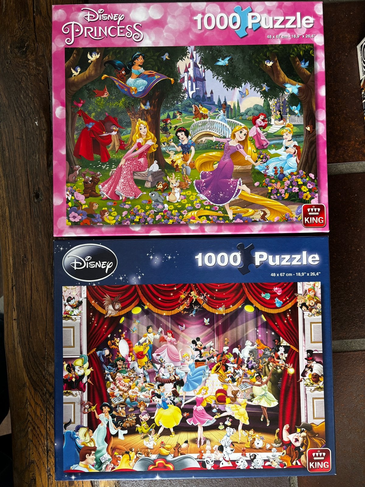 2 Disney Puzzles (1000 stukjes), Ophalen, 500 t/m 1500 stukjes, Zo goed als nieuw