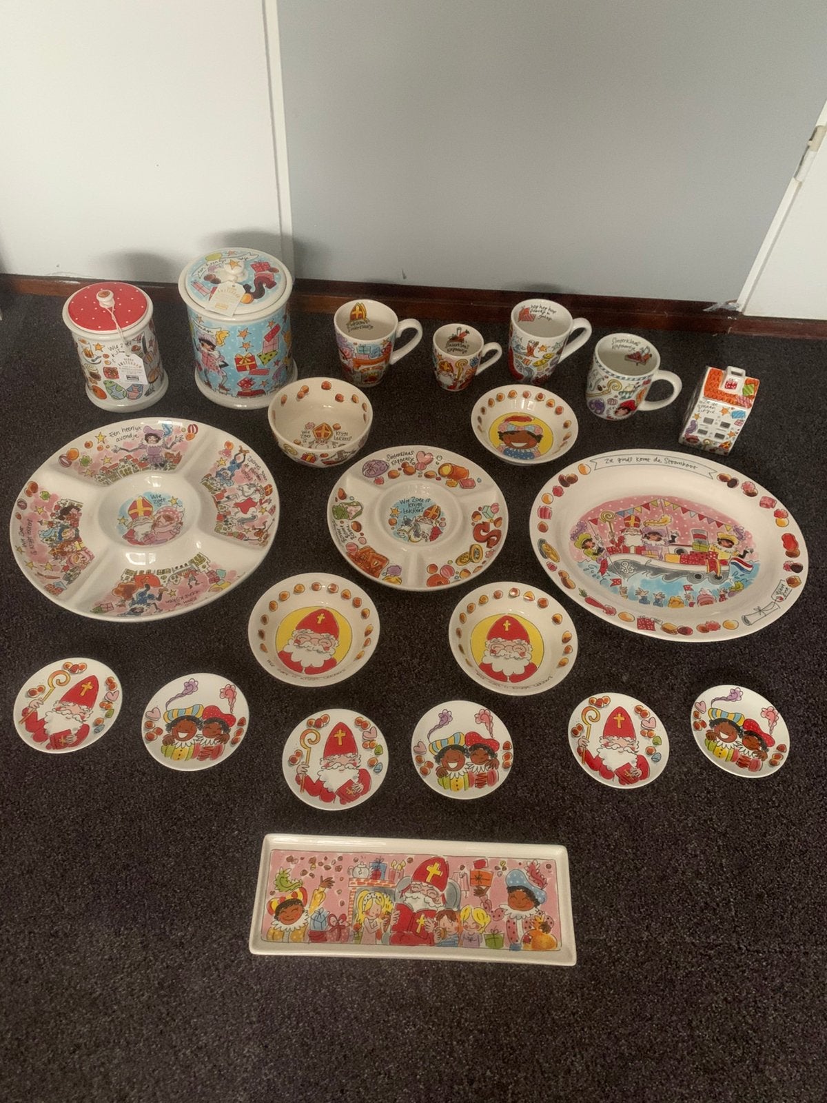 Blond sinterklaas set kompleet, Ophalen