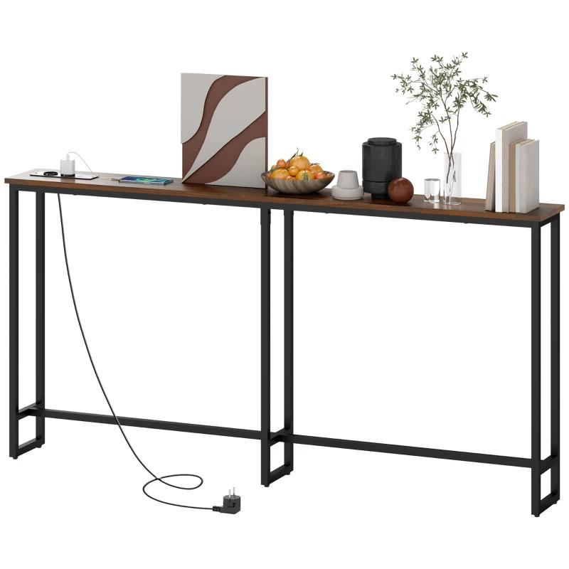 Lange Console Tafel met Stopcontacten en USB-poorten NIEUW, Huis en Inrichting, Tafels | Sidetables, Nieuw, A, Minder dan 25 cm