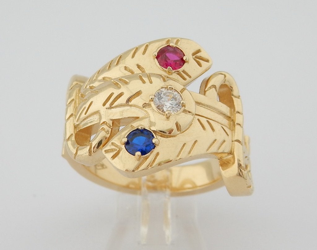 Zware 14k  Gouden Slang Ring Herenring Slangenring Slang, Sieraden, Tassen en Uiterlijk, Ringen, Jw, 20 of groter, Heer, Nieuw