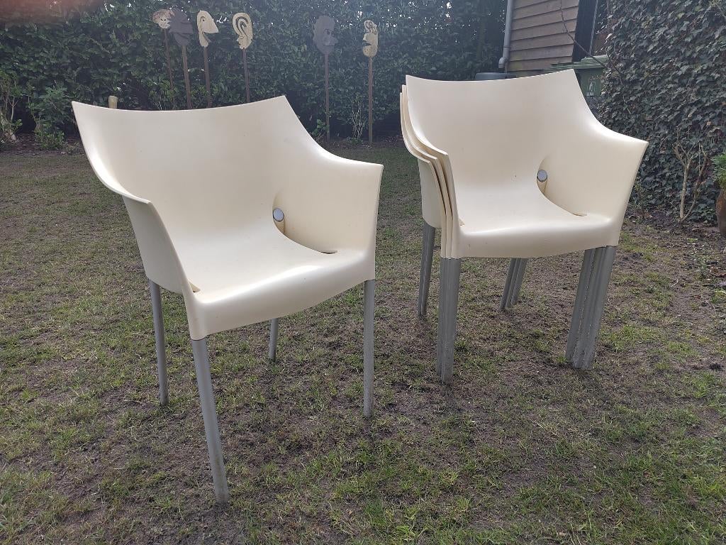 Tuinstoelen Philip Starck cremekleurig, Ophalen, Gebruikt, Kunststof, Stapelbaar