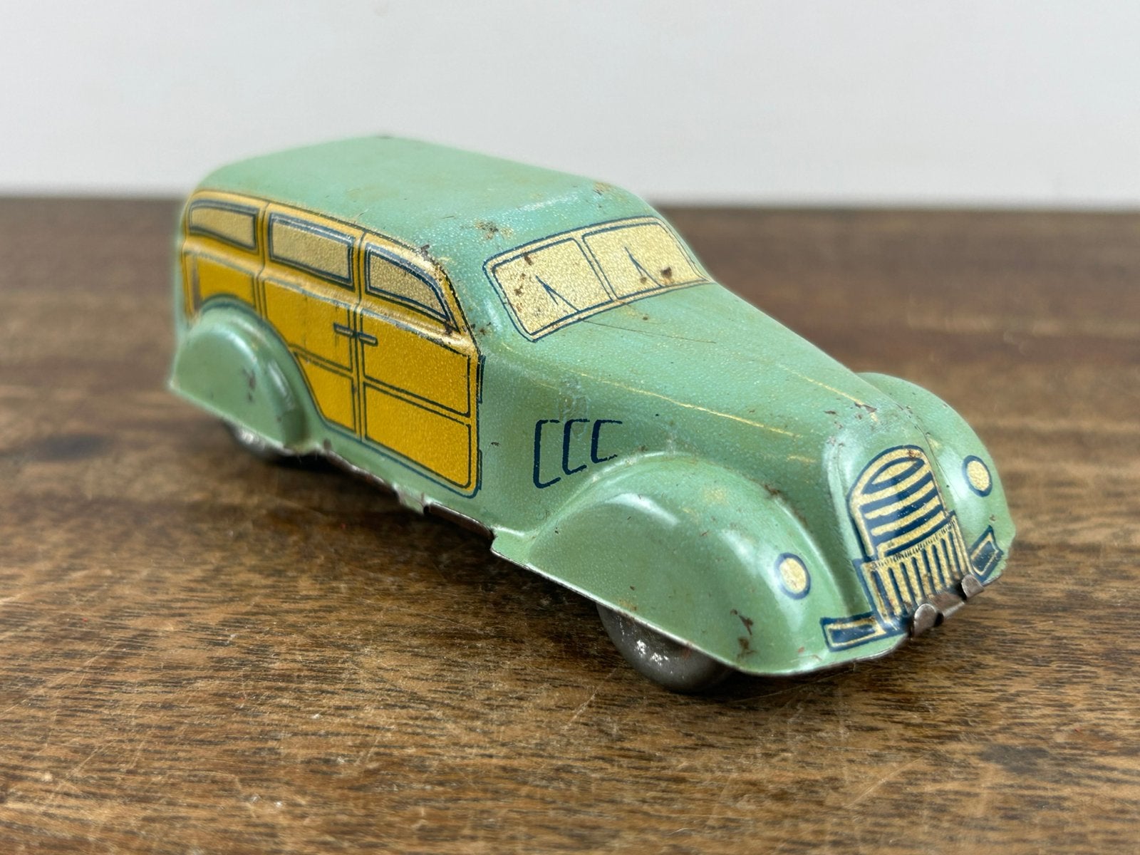 Blikken Auto Woody Sedan made in Bologna, Ophalen of Verzenden