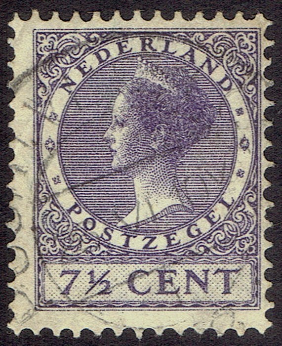 Nederland 1927, Wilhelmina Veth, 7½ cent, watermerk, violet, Postzegels en Munten, Verzenden, T/m 1940, Gestempeld
