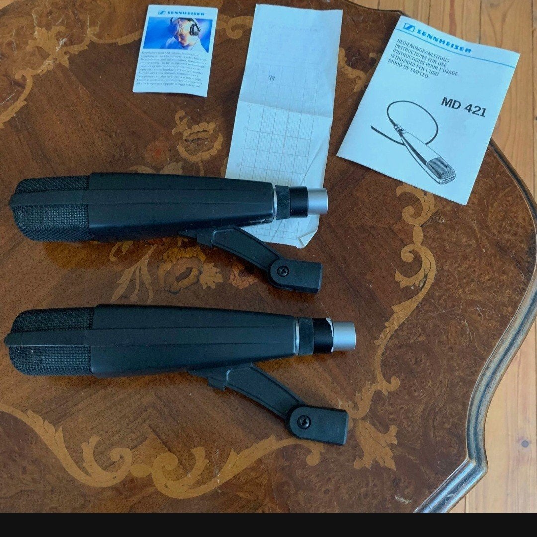 Vintage Sennheiser MD 421 microfoons (2 stuks), Ophalen, Gebruikt, Zangmicrofoon