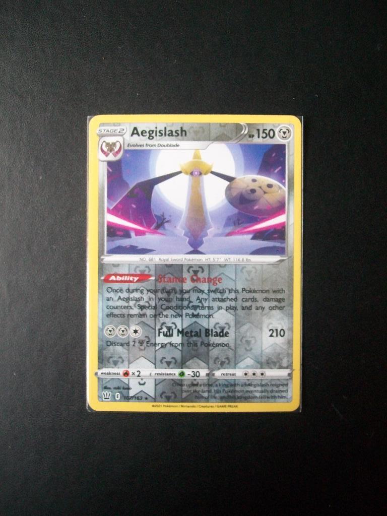 9913. Nieuwe Pokemon Kaart holofoil AEGISLASH hp 150 107/163, Verzenden, Nieuw, Losse kaart, Foil