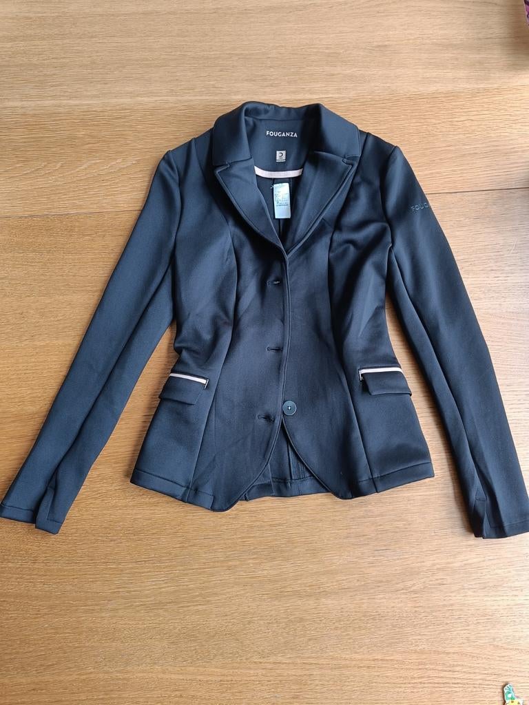 Fouganza dressuur wedstrijd jasje maat XS, Ophalen, Zwart, Jasje, Maat 34 (XS) of kleiner