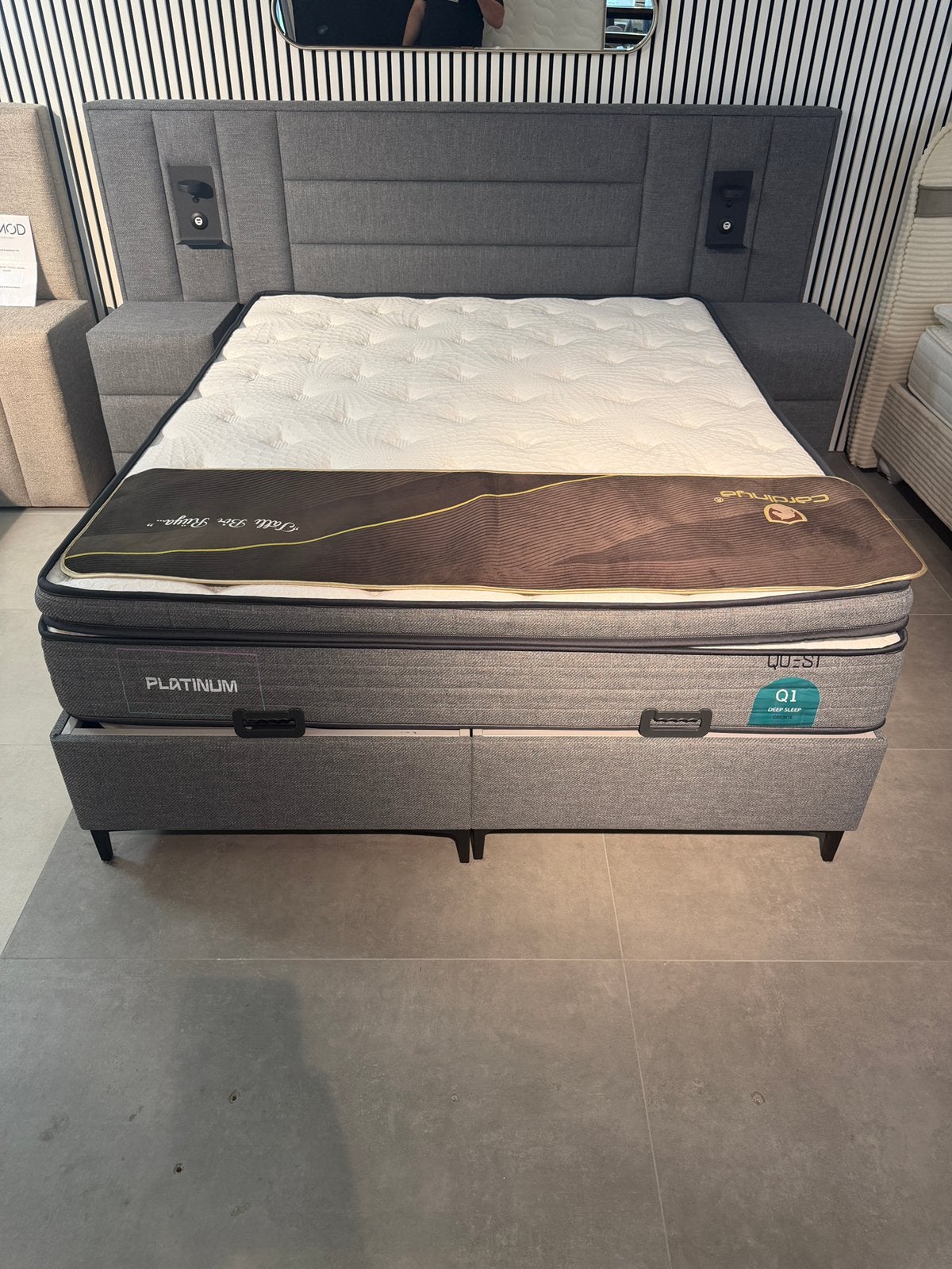 Showroommodel Boxspring 160x200 incl. Matras, Overige kleuren, Ophalen of Verzenden, 200 cm, Stof