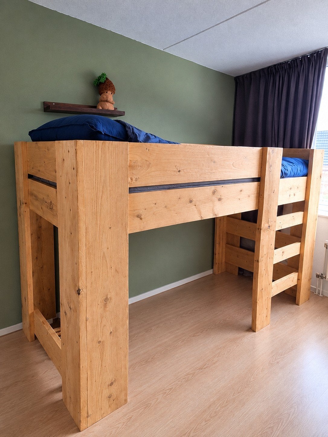 Hoogslaper (voor matras 80x200cm), Ophalen, Hoogslaper, Eenpersoons, Minder dan 160 cm