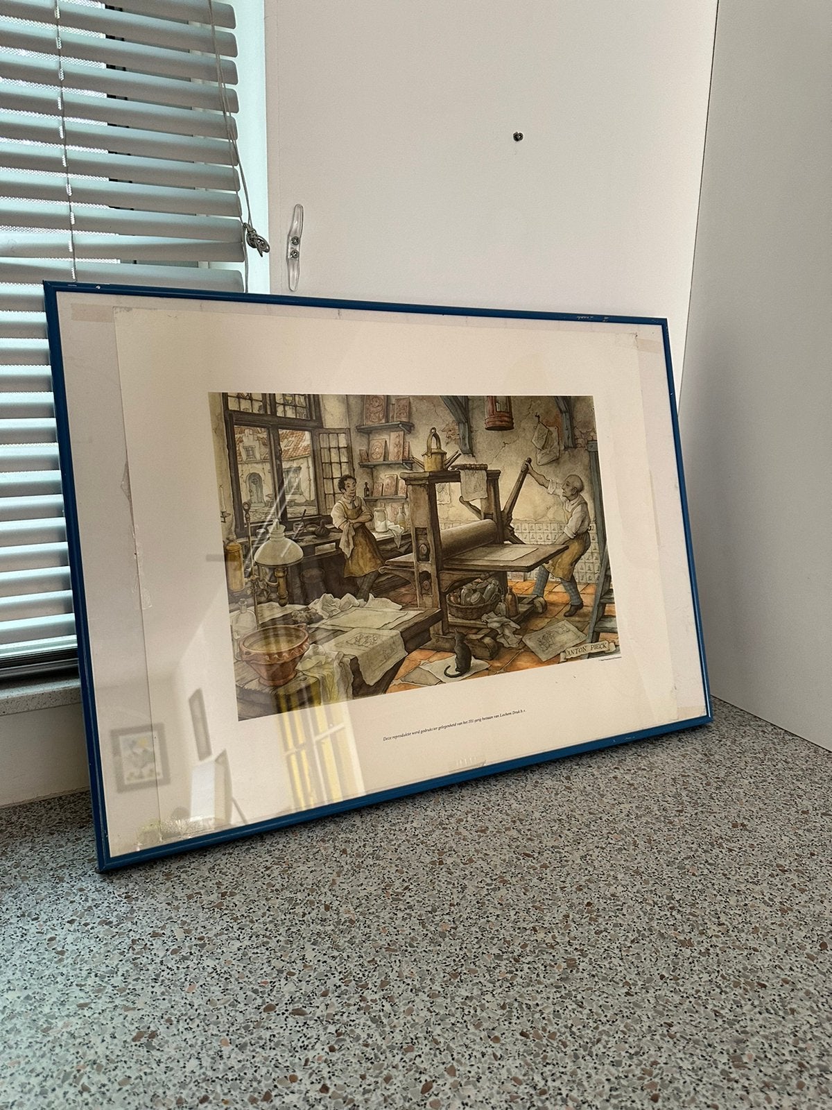 Anton Pieck reproductie - De Drukkerij, Dagelijks leven, Overige technieken, Ophalen of Verzenden, Met tekst
