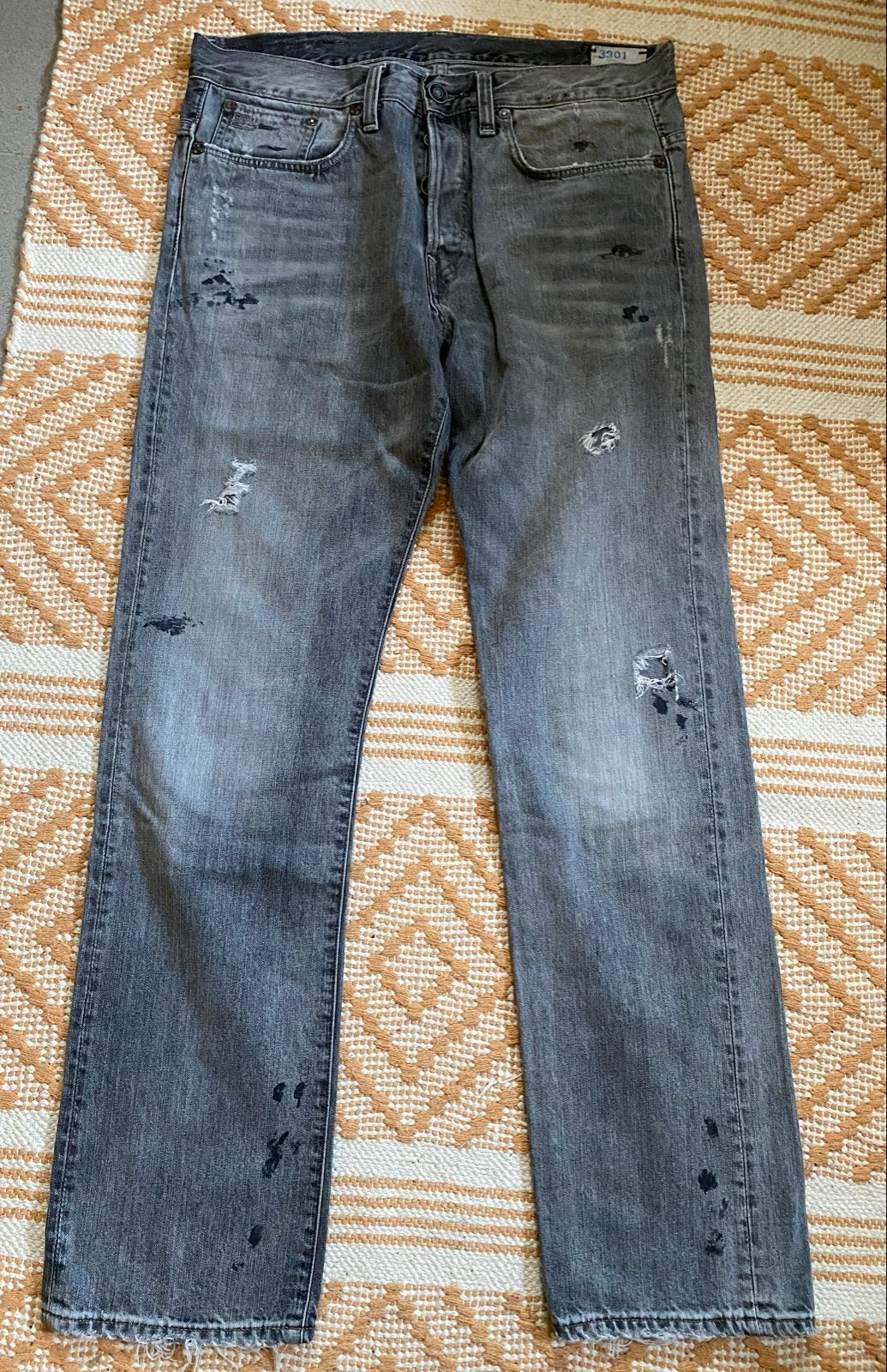 G-Star 3301 Straight Jeans W33 L32, Ophalen of Verzenden, Gedragen, Grijs, W33 - W34 (confectie 48/50)