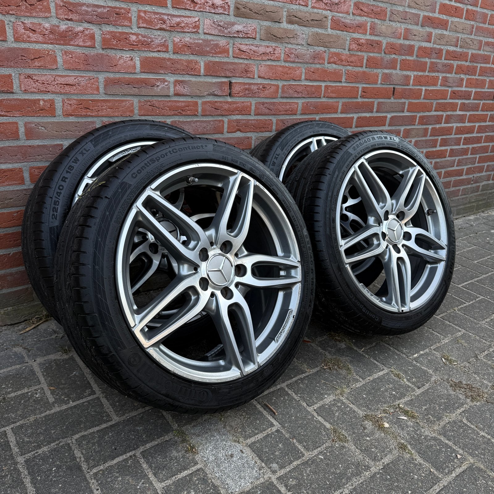 18” Inch Mercedes AMG Velgen / CONTINENTAL 5x112 ET51 7.5j, Auto-onderdelen, Banden en Velgen, Ophalen, 18 inch, Gebruikt, Banden en Velgen