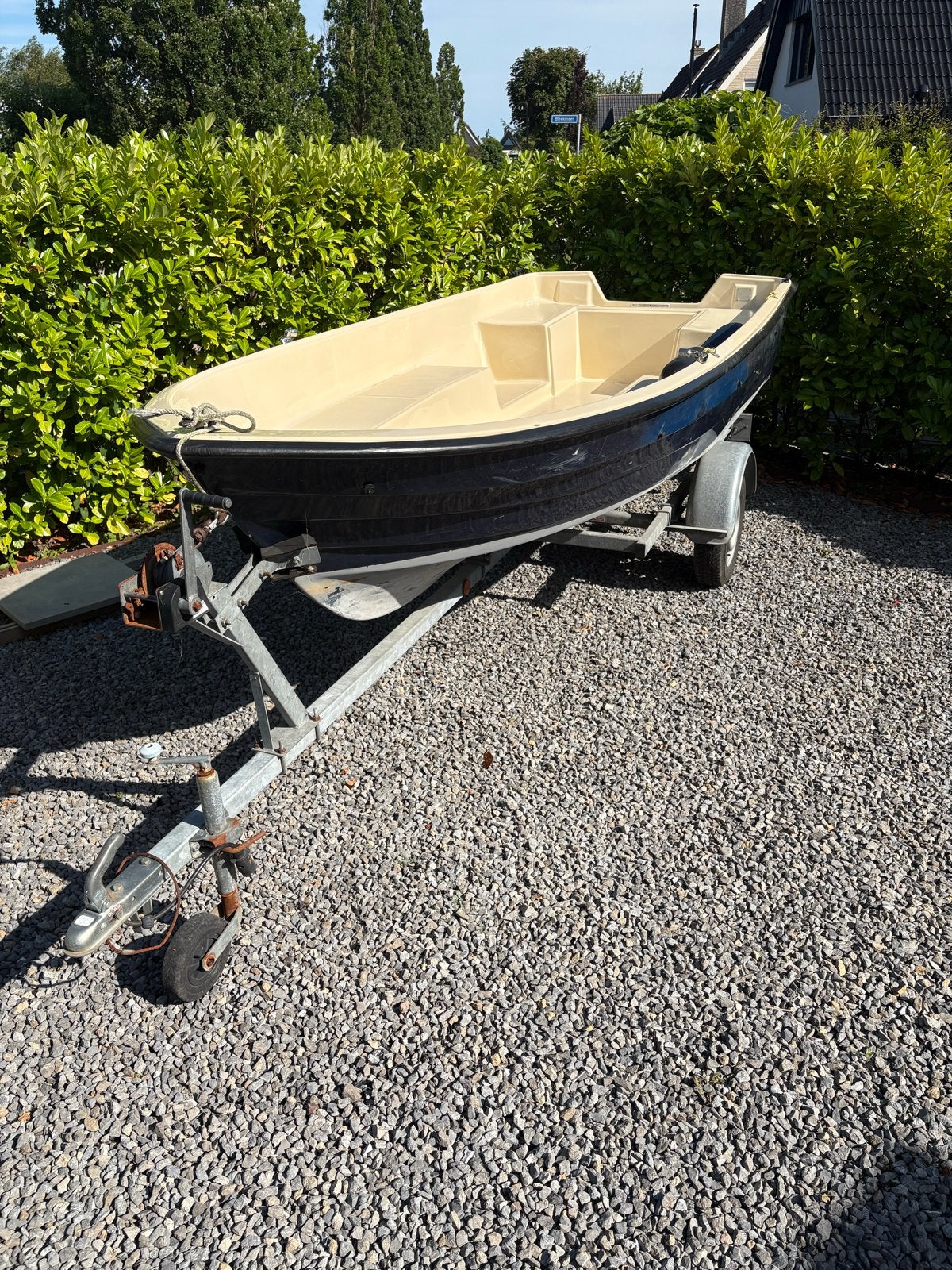 Verano 420 V Polyester Boot met Trailer en Yamaha 8pk 4takt, Watersport en Boten, Motorboten en Motorjachten, Gebruikt, Polyester