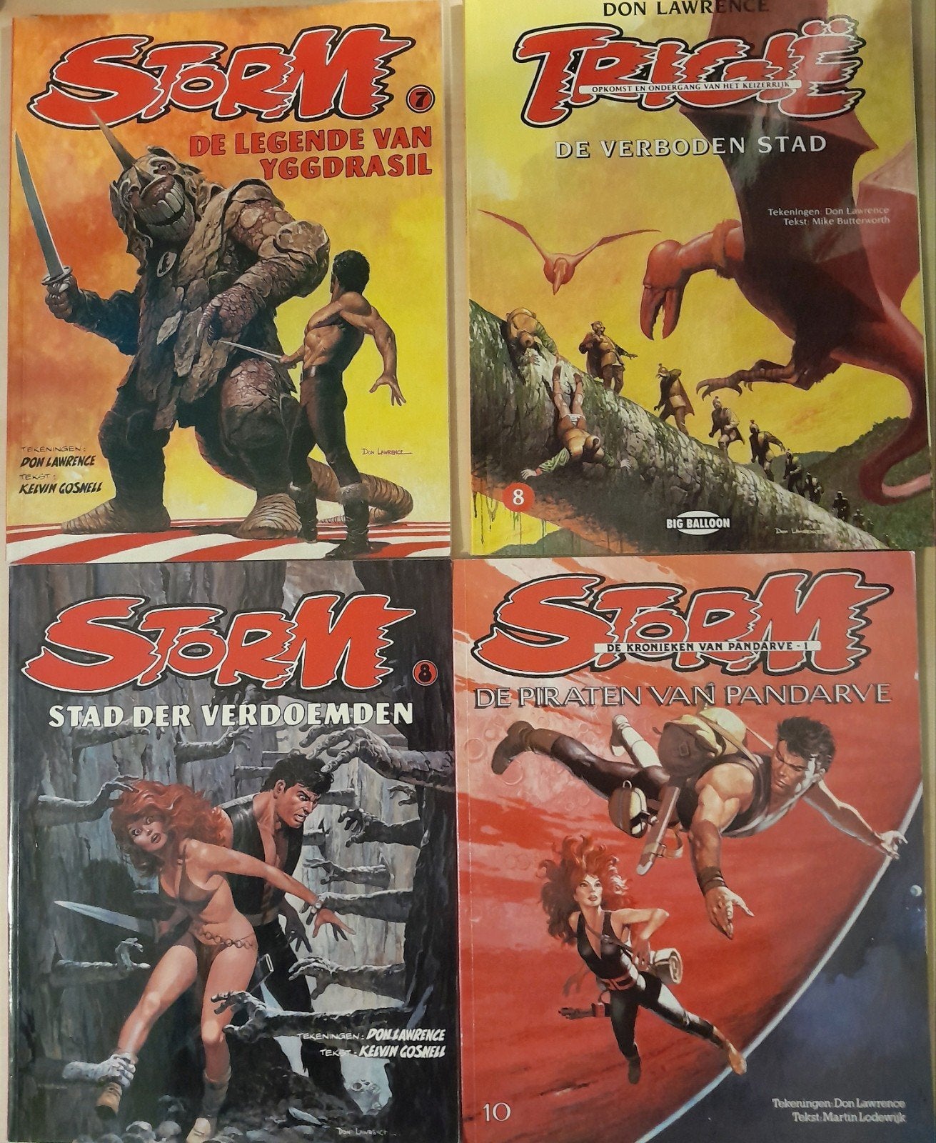 4 x Don Lawrence - 3x Storm & 1x Trigië, Boeken, Meerdere stripboeken, Ophalen of Verzenden, Gelezen
