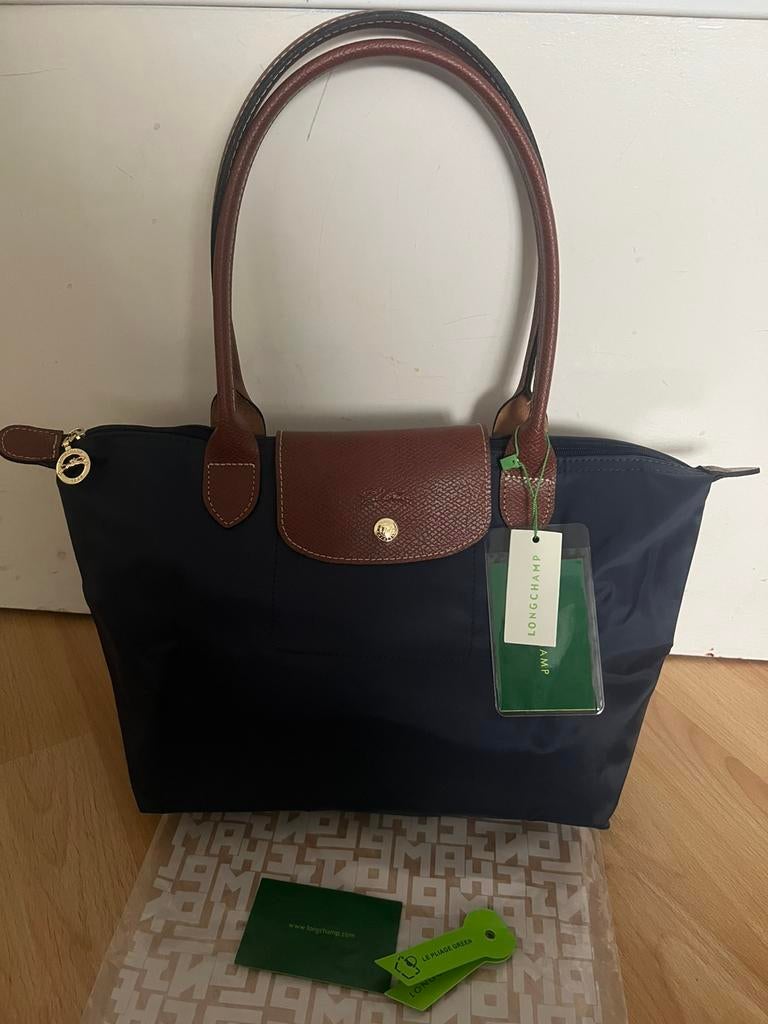 Longchamp Le Pliage Maat M..NIEUW, Verzenden, Nieuw, Blauw, Handtas