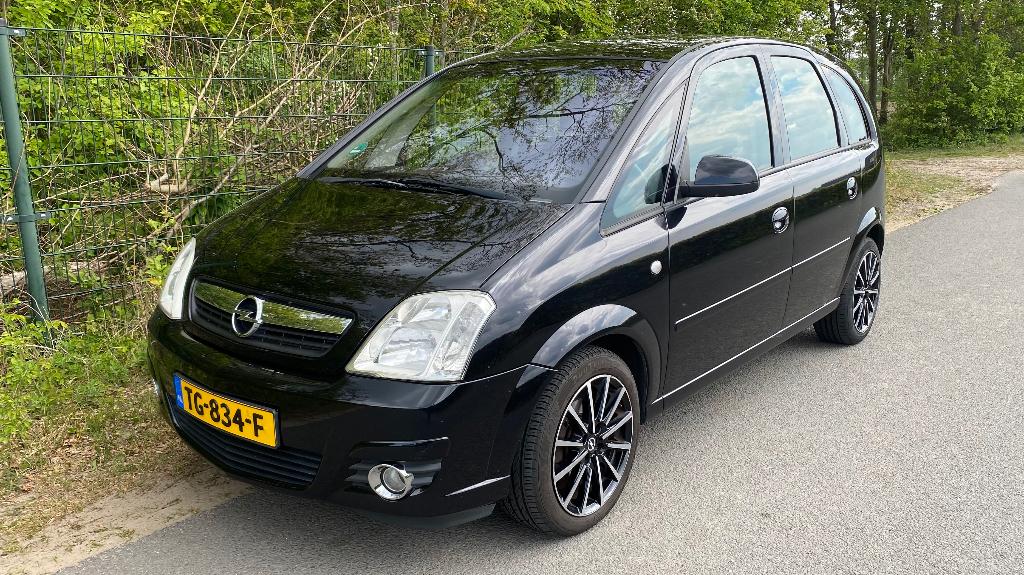 Opel Meriva 1.4 16V 2010 Zwart Metallic, Auto's, Opel, Voorwielaandrijving, Zwart, Leder en Stof, Zwart