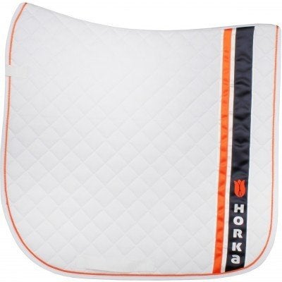 Wit Horka Limited dressuurdekje met oranje maat full, Full (L), Wit, Nieuw, Ophalen of Verzenden