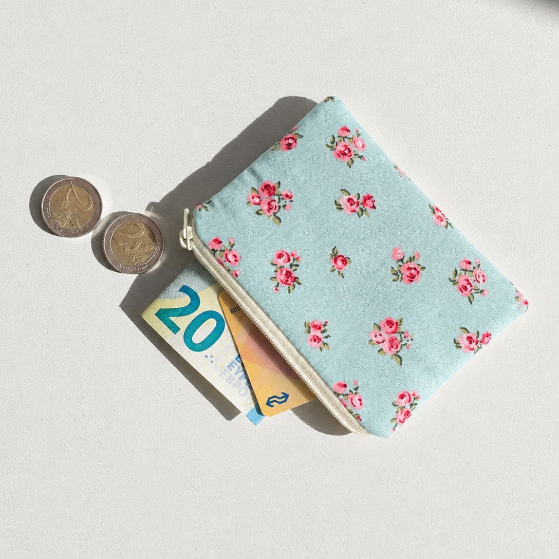 Handmade Cotton Card Wallet, Zipper Pouch, Portemonneetje, Ophalen of Verzenden, Nieuw, Blauw