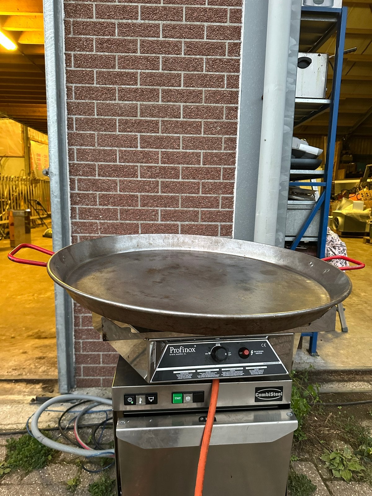 Professionele Profinox Paella Pan met CombiSteel Gasbrander, Ophalen, Gebruikt