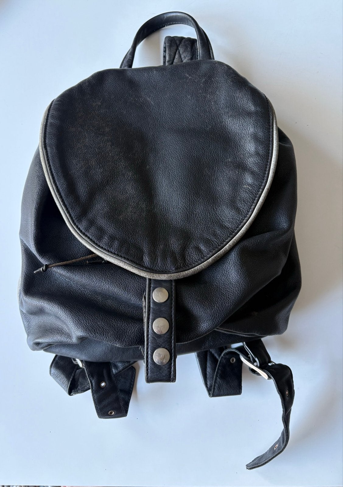 Zwarte Leren Rugzak - La Palmeria, Sieraden, Tassen en Uiterlijk, Overige merken, Gebruikt, 25 tot 40 cm, Ophalen of Verzenden