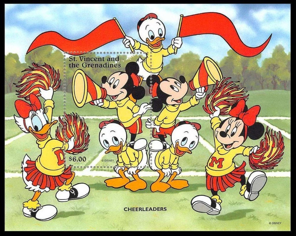St Vincent cheerleaders Walt Disney Mickey Donald MNH, Verzenden, Tanzania