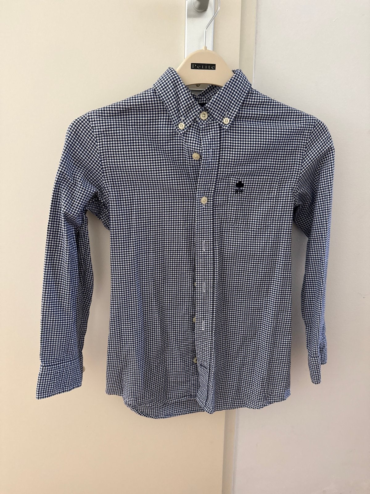 Woods Brooklyn Jongens overhemd - Blauw geruit, Ophalen, Zo goed als nieuw, Jongen
