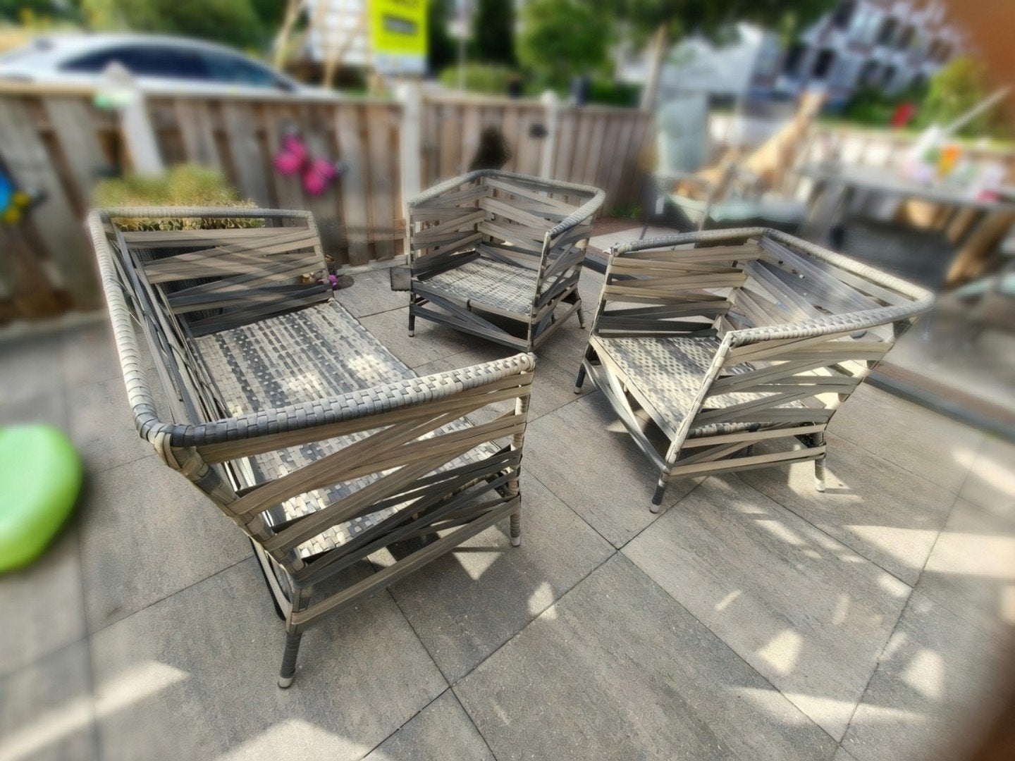 Loungeset zonder kussens, Tuin en Terras, Tuinsets en Loungesets, Ophalen, 4 zitplaatsen, Kunststof, Gebruikt