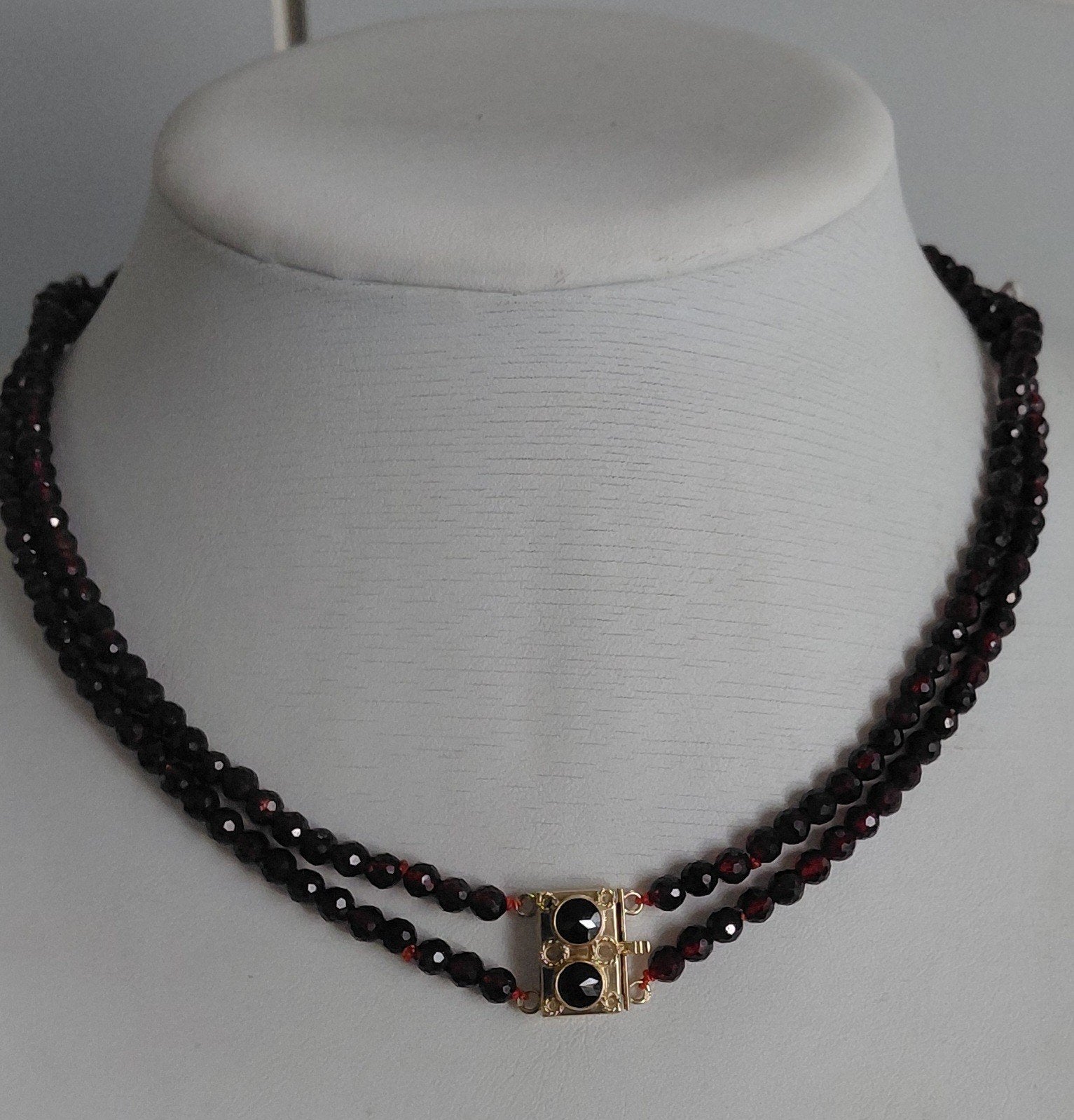 dubbel granaat  ketting, gouden slot,42 cmt, Sieraden, Tassen en Uiterlijk, Ophalen of Verzenden, Goud, Ketting