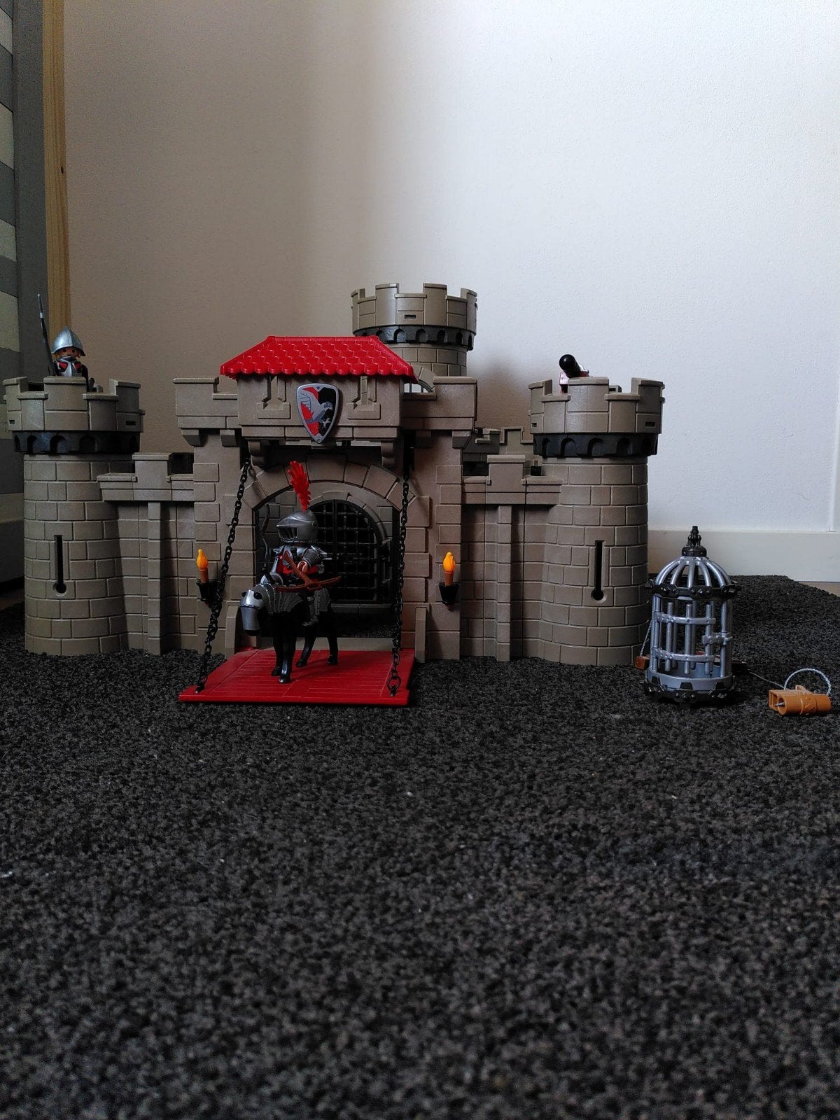 Playmobil Ridderkasteel met poppetjes en kanon, Ophalen of Verzenden, Zo goed als nieuw, Jongen of Meisje