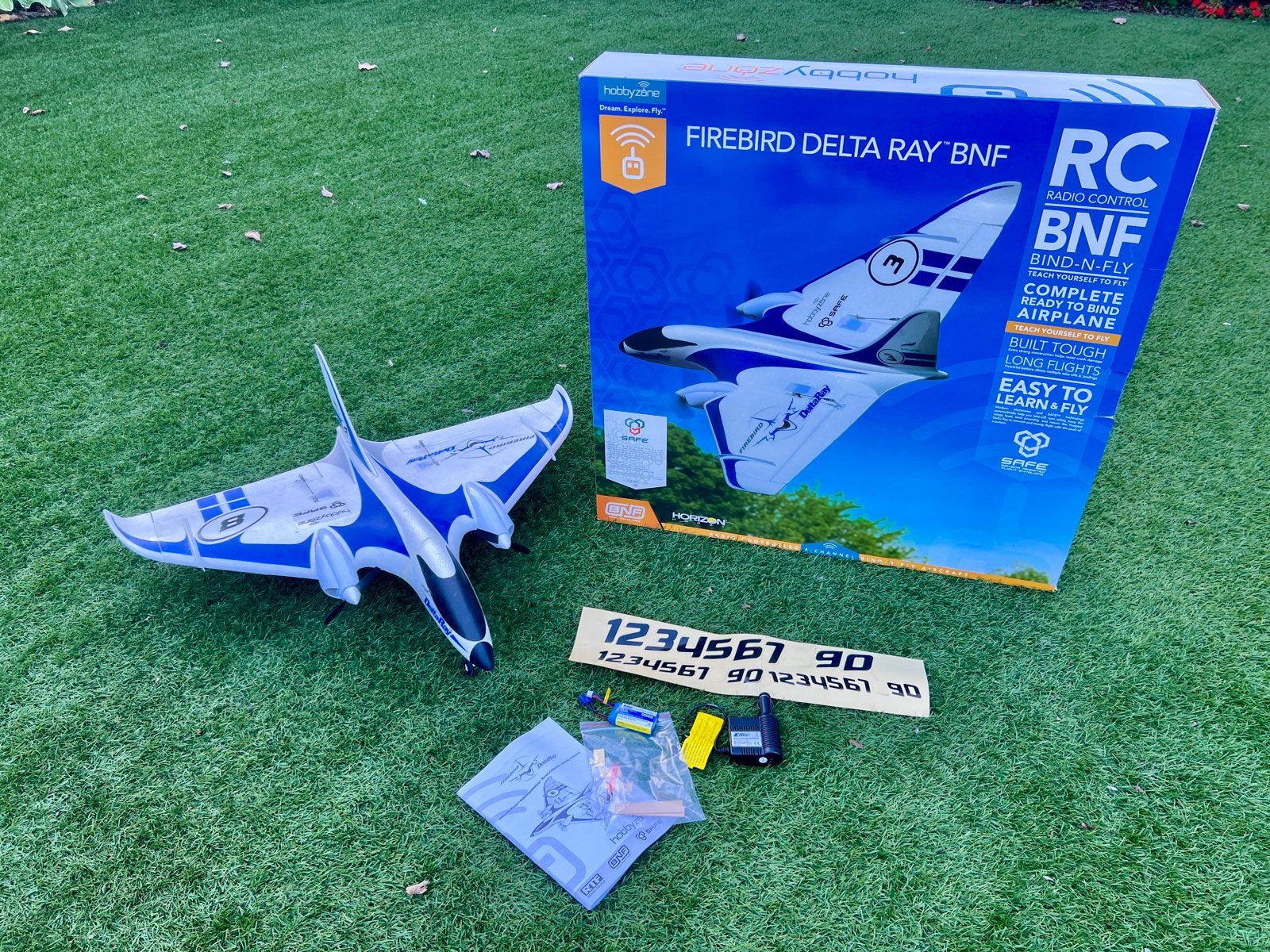 HobbyZone Firebird Delta Ray RC Vliegtuig, Ophalen, Gebruikt, Elektro