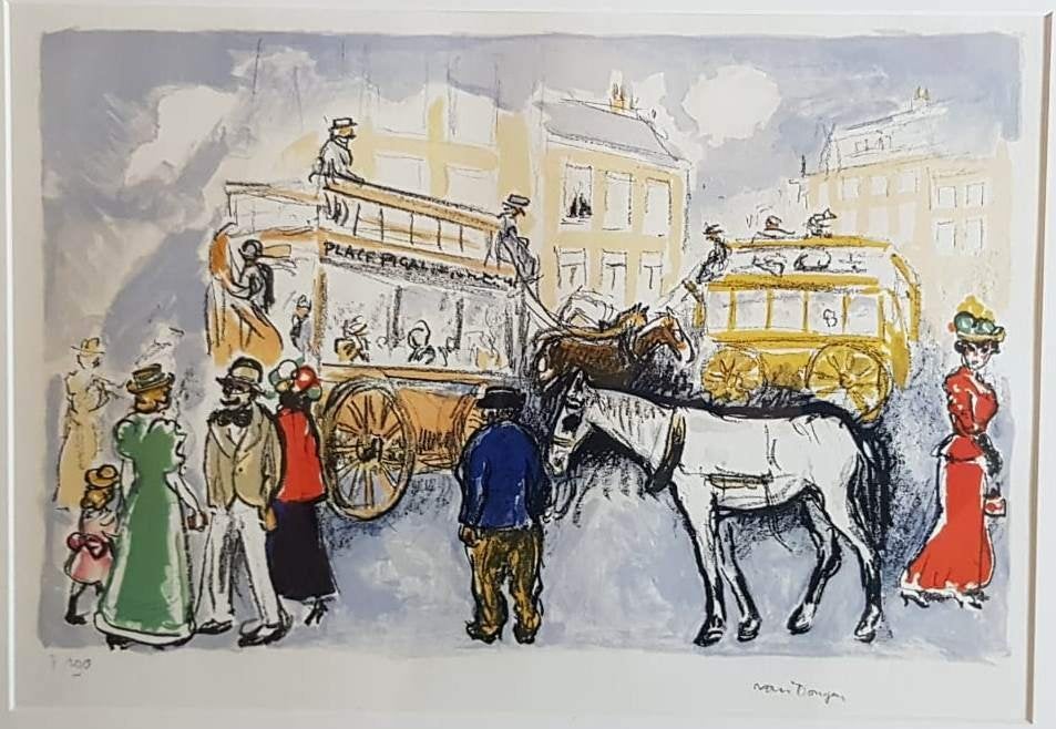 Kees van Dongen(1877)Kl Lithografie "Place Pigalle " Ges Gen, Gelimiteerde oplage, Overige onderwerpen, Ophalen of Verzenden, Lithografie
