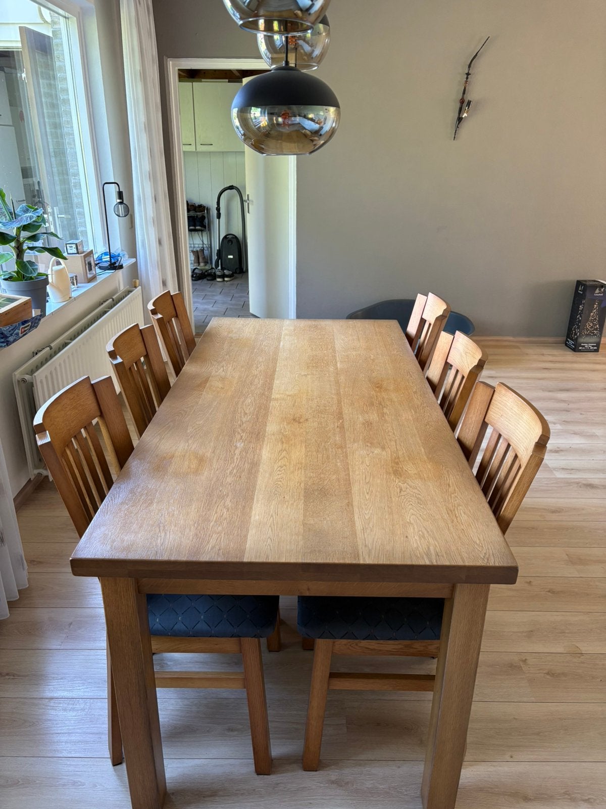 Eetkamertafel met 6 stoelen, Ophalen, Zo goed als nieuw, 4 tot 6 stoelen