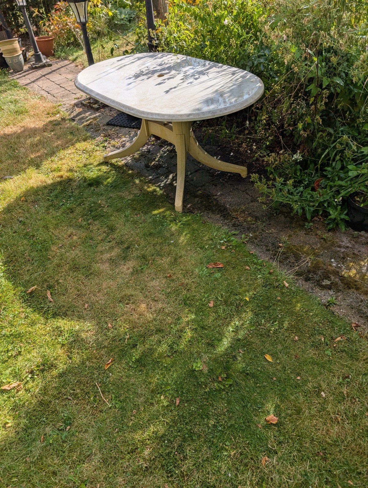 Tuintafel, Tuin en Terras, Tuintafels, Ophalen, Gebruikt, Rechthoekig, Kunststof