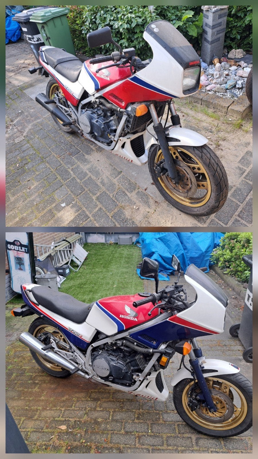 2 maal honda vf 750f bj 1984 voor sloop of loop, Motoren, Ophalen, Gebruikt