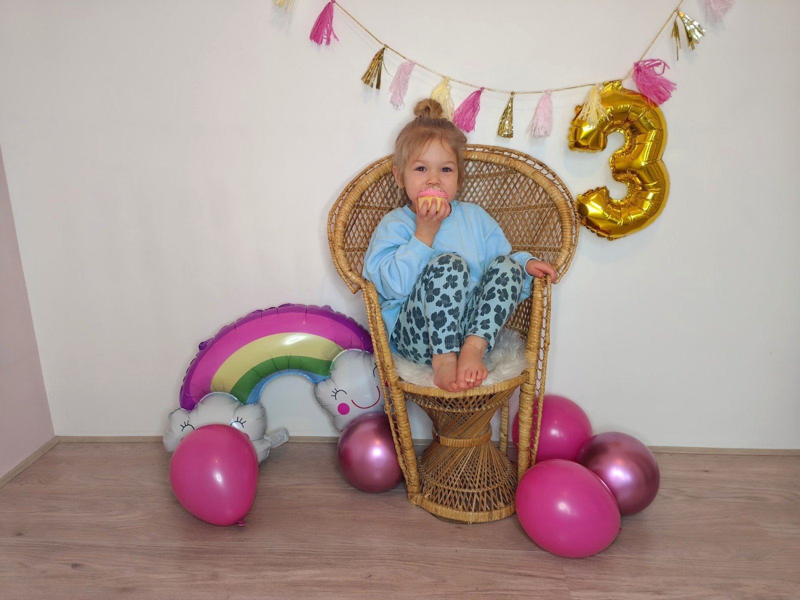 Vintage rotan pauwenstoel voor kinderen, Ophalen