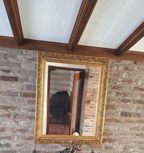 Grote spiegel met gouden barok lijst - 87x70 cm, Ophalen