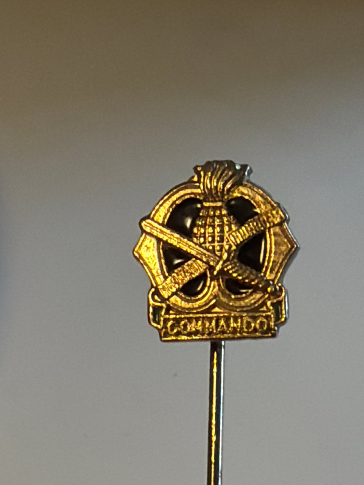 Goudkleurig Commando Speldje - Militair Verzamelobject, Ophalen, Gebruikt, Overige onderwerpen, Speldje of Pin