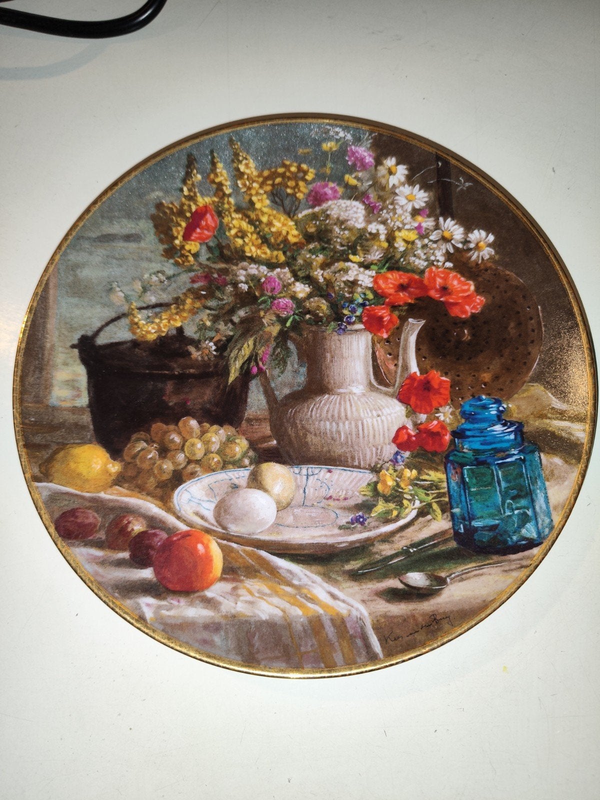 Bradex 'Ochtend Stilleven' porseleinen sierbord, Antiek en Kunst, Ophalen of Verzenden