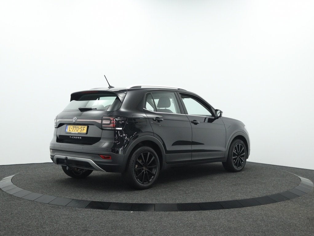 Volkswagen T-Cross 1.0 TSI Style Automaat DSG | Navigatie |, Auto's, T-Cross, Gebruikt, Leder en Stof, Zwart