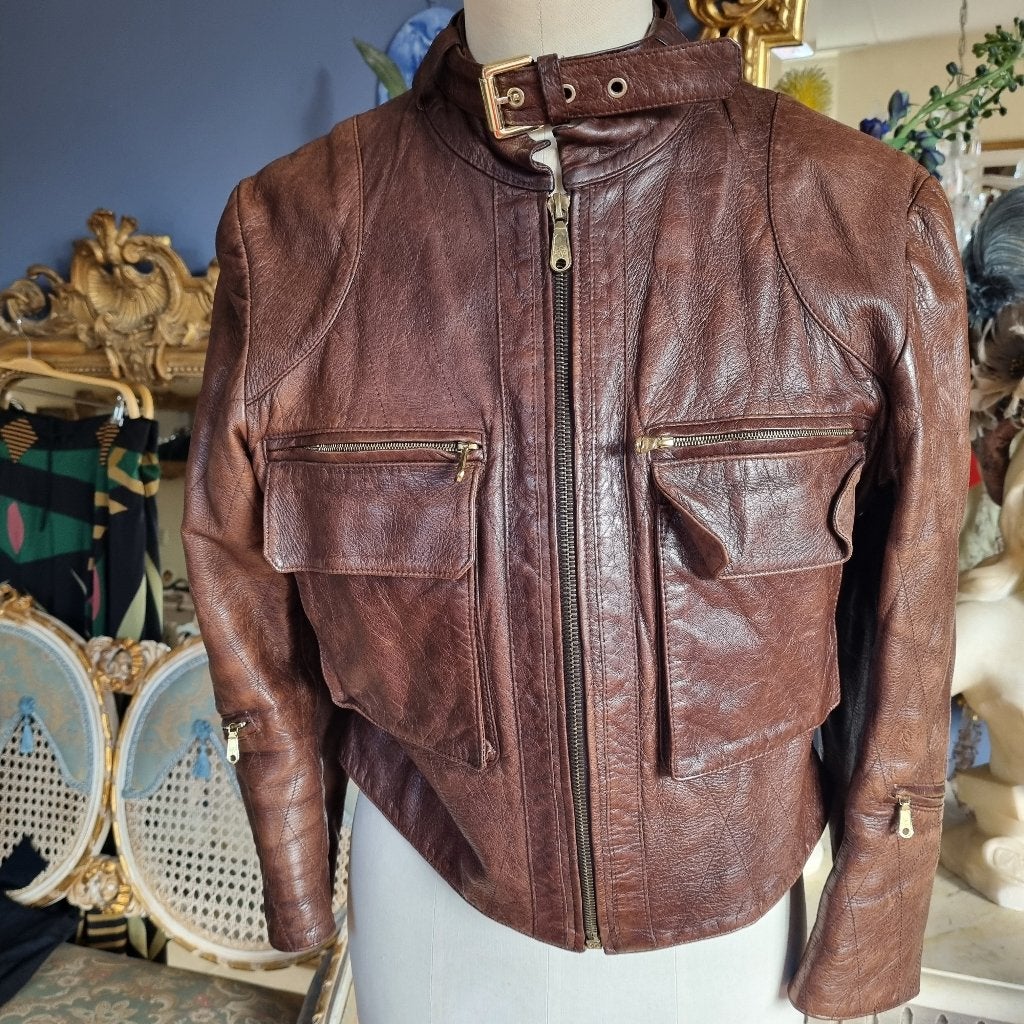 Donker bruin leren jack dames Mulberry maat 36, Bruin, Mulberry, Ophalen of Verzenden, Zo goed als nieuw
