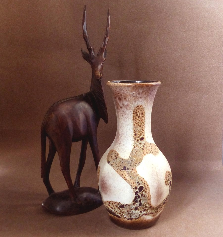 Dümler & Breiden vintage vaas West-Germany 82/20 lava decor, Gebruikt, Overige kleuren, Ophalen of Verzenden, 20 cm