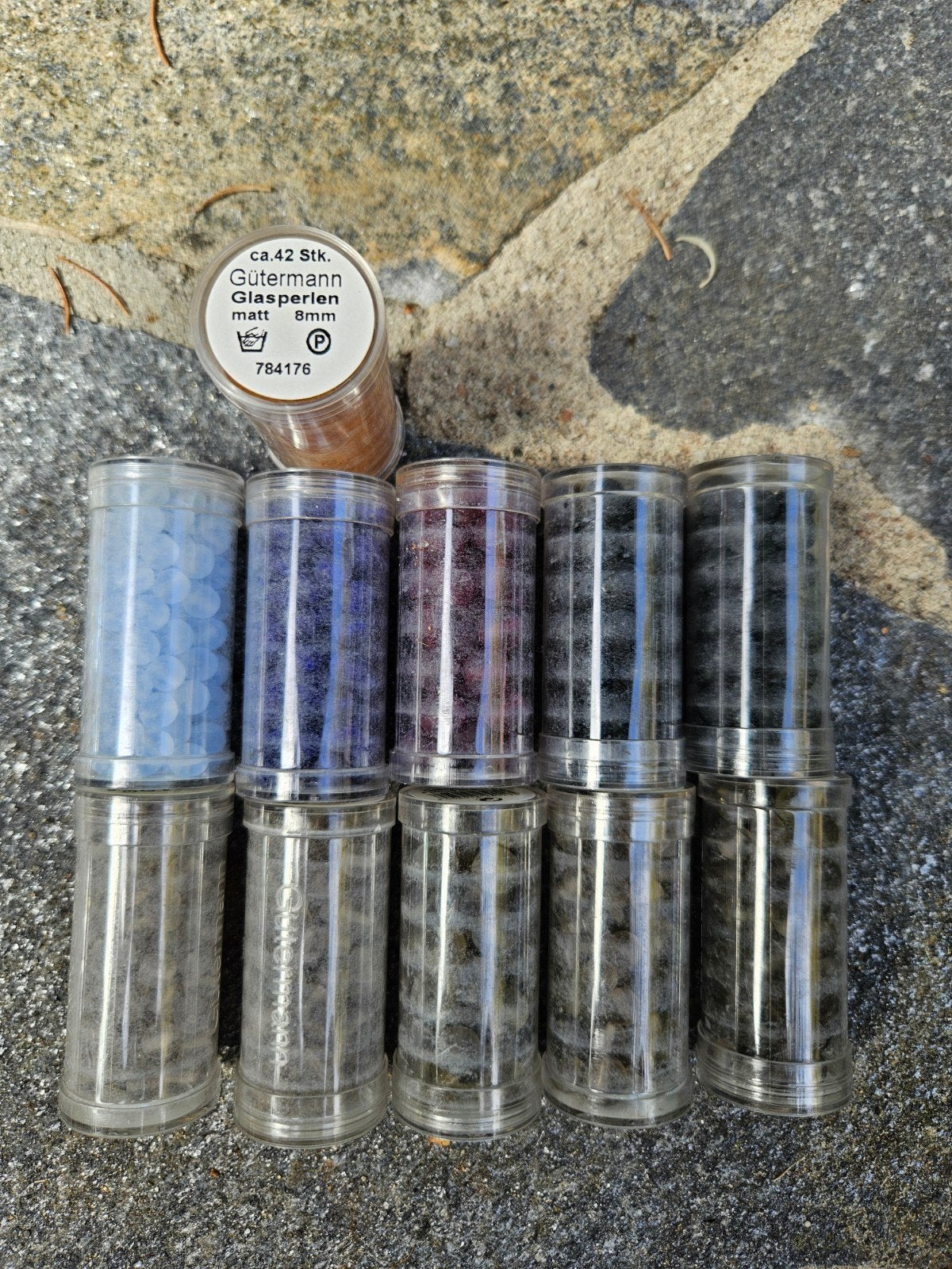 Matte Gütermann glaskralen 8mm - 11 buisjes, Ophalen of Verzenden, Nieuw, Kraal