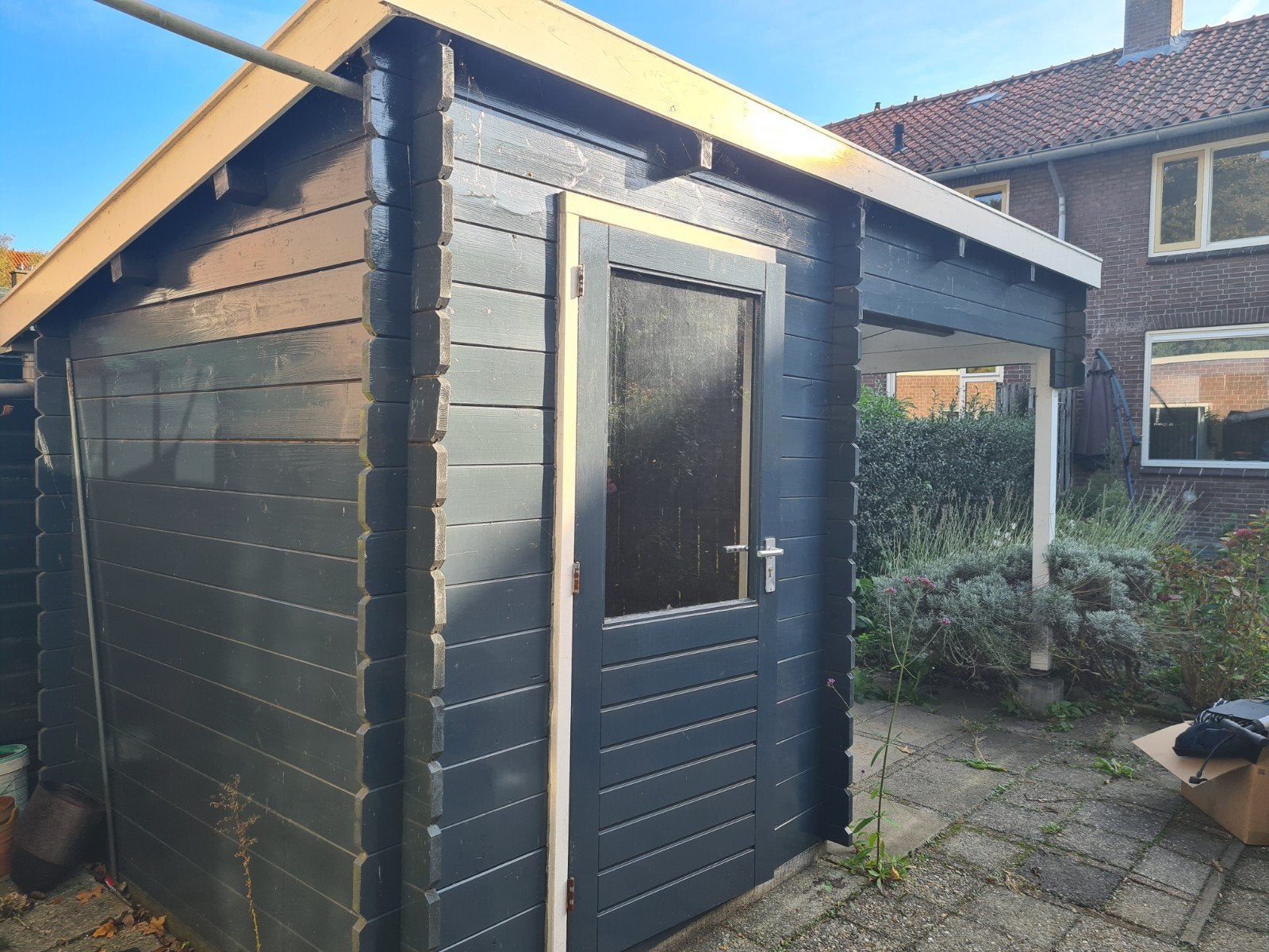 Tuinhuis met kabine, overkapping en waterfilter reservoir, Ophalen, Gebruikt