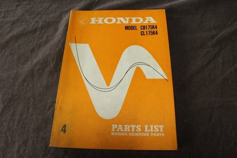 Honda CB175 K4 CL175K4 1971 motorcycle parts list CB 175, Motoren, Ophalen of Verzenden, Honda